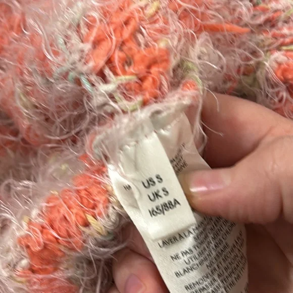 Free People Phoebe Strawberry Cream plush eyelash pullover sweater size S - Picture 11 of 12